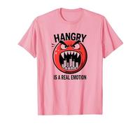 Hangry è Una Vera emozione: Divertente Mostro dell'umore del Cibo Maglietta, Uomo, Rosa, S