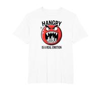Hangry è Una Vera emozione: Divertente Mostro dell'umore del Cibo Maglietta, Uomo Taglie Grandi, Bianco, 5X Tall
