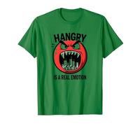 Hangry è Una Vera emozione: Divertente Mostro dell'umore del Cibo Maglietta, Uomo, Verde Mela, L