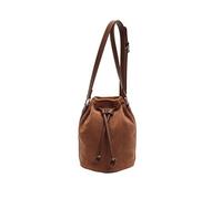 Hangsu 3. Elegante borsa a tracolla in pelle scamosciata con tracolla regolabile e design con coulisse sicura, borsa a tracolla compatta per il trasporto quotidiano Borsa a secchiello in pelle