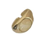 Hangsu Anelli di pietra color ambra naturale, eleganti, regolabili, per donne, accessori retrò, accessori bohémien, rame unico, One Size, come descritto, come descritto
