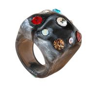 Hangsu Anelli moderni in acrilico FeatuRINGs con cristalli brillanti, ideali per l'uso quotidiano e feste geometriche, One Size, come descritto, come descritto