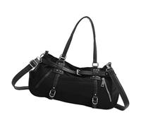 Hangsu Borsa a tracolla morbida in PU con design leggero e resistente all'acqua, cinturino regolabile per pendolarismo elegante borsa a tracolla in pelle PU, Nero
