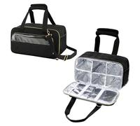 Hangsu Borsa per il trasporto di pennarelli artistici ad alta capacità con tracolla regolabile Organizzatore di forniture artistiche colorate Astuccio per pennarelli, Nero , Taglia unica