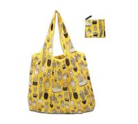 Hangsu Borsa per la spesa pieghevole, elegante e pratica, leggera, grande, pieghevole, per donne e uomini, riutilizzabile, Cactus giallo, One Size