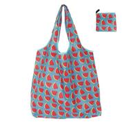 Hangsu Borsa per la spesa pieghevole, elegante e pratica, leggera, grande, pieghevole, per donne e uomini, riutilizzabile, Watermelo Azzurro, One Size
