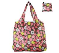 Hangsu Borsa per la spesa pieghevole, elegante e pratica, leggera, grande, pieghevole, per donne e uomini, riutilizzabile, Fragola, One Size