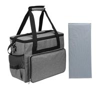 Hangsu Borsa portaoggetti per macchina da cucire con tracolla rimovibile, tasca multipla, custodia portatile, Grigio, Taglia unica