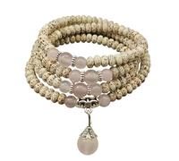 Hangsu Braccialetto con perline a forma di stella Bodhi, per praticanti di yoga e devoti buddisti, collana con perline per preghiera buddista, Misura unica, come descritto