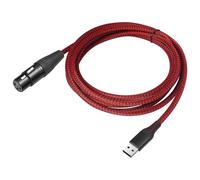 Hangsu Cavo adattatore da USB a 3 pin integrato per inserire e riprodurre chip per PC, karaoke, canto e registrazione vocale, cavo microfono USB