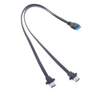 Hangsu Cavo frontalino USB 3.0 con doppia porta USB A per trasmissione dati rapida e stabile schede madri da 19 pin a 2 porte adattatore per schede madri da intestazione a USB