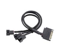 Hangsu Cavo splitter per ventola di raffreddamento del computer, 3/4 vie SATA, connettori alimentati con protezioni da sovracorrente e giacche resistenti all'abrasione, splitter di alimentazione per