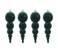 Hangsu Confezione da 4 ornamenti natalizi vellutati da appendere, eleganti decorazioni per albero di Natale, per la casa e le vacanze