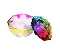 Hangsu Dappen Dish - Piatto in vetro a forma di cuore per nail art, con coperchio, per liquidi