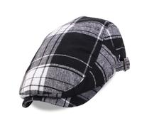 Hangsu Elegante berretto in cotone a quadretti, traspirante, leggero, per uso quotidiano e viaggi, attività all'aria aperta, berretto alla moda, Nero , Taglia unica