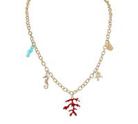 Hangsu Elegante collana a catena regolabile ispirata alla marina, con ciondoli a forma di pesce e conchiglie, per vacanze al mare ed estivi, collana leggera in lega di resina, One Size, come descritto