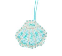 Hangsu Elegante portachiavi a forma di creatura marina con pratico tessuto e borsa decorativa compatta decorazione a tema portachiavi con perline accessorio, C