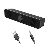 Hangsu Mini barra audio alimentata tramite USB con subwoofer, mini per PC, computer desktop, laptop, nero mini