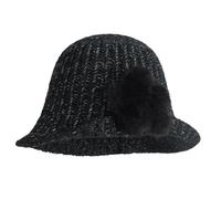 Hangsu Multiuso Star Decorato Poliestere Knit Cap Design Pieghevole Uomini Donne Usa Leggero Inverno Cappello Regolabile Poliestere Pescatore Berretti, Nero , Taglia unica