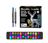 Hangsu Pennarelli a doppia punta glitterati con pennello morbido penne ad acquerello per bambini Disegno artistico Design flessibile Set di penne a doppia faccia