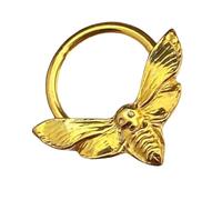 Hangsu Piercing da naso in lega robusta, con teschio e falena, design portatile, design portatile per trendsetter alla moda e tifosi gotici con teschio e falena, One Size, come descritto, come