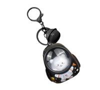 Hangsu Portachiavi multiuso a LED a forma di orso con luce incandescente, portatile, per zaini e borse, accessorio divertente per bambini e adulti, portachiavi con ciondolo per zaino, Nero , Taglia