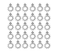 Hangsu Rosario ad anello, 30 pezzi, rosario tascabile, rosario, crocifisso, per preghiera, baby shower, battesimi, Single size: 4.6*3.3*0.4cm, Zinco