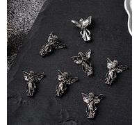 Hangsu Set di 10 ciondoli per unghie, stile vintage, a forma di teschio, decorazione artistica, in metallo, accessori per manicure
