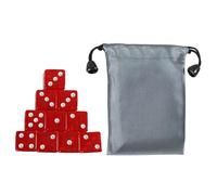 Hangsu Set di 10 dadi acrilici a 6 lati con angolo quadrato traslucido, gioco solido da 19 mm con puntini bianchi in acrilico