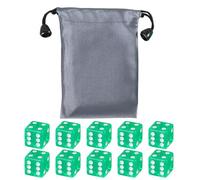 Hangsu Set di 10 dadi acrilici a 6 lati con angolo quadrato traslucido, gioco solido da 19 mm con puntini bianchi in acrilico