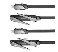 Hangsu Set di 2 cavi di alimentazione in lega di Zn e cavo dati intrecciato con funzione di supporto pieghevole per una comoda visualizzazione 120 cm USB C cavo di ricarica rinforzato linea di