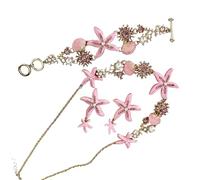 Hangsu Set di 4 collane in lega resistente, accessori da spiaggia per donne e pelli sensibili, set di collane in lega leggera, Simple style, come descritto, come descritto