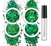 Hangsu Set di 4 scatole con paillettes, per trucco, viso, corpo, unghie, unghie