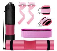 Hangsu Set di accessori da palestra multifunzionali per hip bridge squat affondi compreso pad cinghie caviglia Pull Band resistenza loop rinforzato accessori fitness