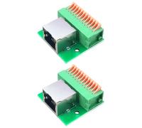 Hangsu Supporto DIN RJ45 Ethernet con indicatori LED, blocco terminali senza attrezzi per reti industriali Porta di rete montata su guide DIN con indicatori di stato