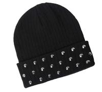 Hangsu Traspirante lavorato a maglia rivetto borchie cappellino teschio per uomo donna morbido poliestere all'aperto cappelli unisex freddo cappello traspirante maglia cranio, Nero , Taglia unica