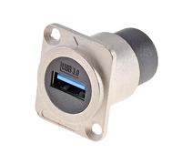 HangTon Accoppiatore USB 3.0 femmina a femmina, connettore impermeabile, presa a pannello per telaio cavo in linea di tipo D, pass-through da paratia IP65