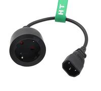 HangTon Adattatore per cavo di alimentazione PDU UPS corto C14 a Euro Schuko Socket CEE7/3 16A 250V 3 Prong Cable 12"