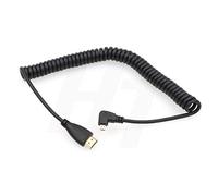 HangTon Angolo sinistro 90 Gradi Micro HDMI a HDMI HDTV Cavo Spirale per Cellulare Tablet Laptop DV Camera Monitor Computer 4ft