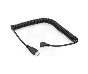 HangTon Angolo sinistro 90 Gradi Micro HDMI a HDMI HDTV Cavo Spirale per Cellulare Tablet Laptop DV Camera Monitor Computer 4ft