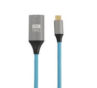 HangTon Cavo adattatore da USB-C a HDMI femmina 4K 60Hz per iPhone 15/16 Pro Max, MacBook Pro/Air, Samsung Huawei Laptop Phone to TV Monitor Proiettore Display, Screen Mirroring, Blu Intrecciato, 20