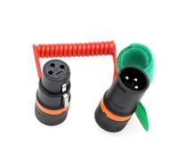 HangTon Cavo audio XLR a 3 pin per microfono Sony FX3 FX9 Canon Camera Recorder Mixer dispositivi audio Zoom Zaxcom, angolo retto a basso profilo, rosso intrecciato a spirale