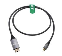 HangTon Cavo da USB-C a HDMI 4K 60Hz per telefono portatile DSLR a monitor TV HD monitor proiettore, Sony A7C A7SIII, Canon R5, Atomos Ninja V, grigio intrecciato, 20 cm