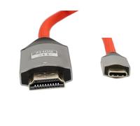 HangTon Cavo da USB-C a HDMI 4K 60p per computer portatile, telefono, fotocamera a schermo HD, TV, monitor, proiettore, Atomos, Lumix GH6, Canon, Sony, rosso intrecciato, 0,9 m
