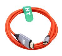 HangTon Cavo da USB-C a HDMI 4K 60p per computer portatile, telefono, tablet a monitor TV HD, proiettore, per iPhone 15/16, MacBook Pro/Air, Galaxy S24, Dell, rosso intrecciato, 0,9 m