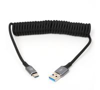 HangTon Cavo dati da USB tipo A a tipo C, PD 45 W, ricarica rapida, CarPlay, per fotocamera Sony Canon R5C Nikon, iPhone 15 16 Pro, Galaxy S23, LG V50, iPad, MacBook Pro, laptop, intrecciato a spirale