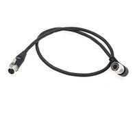 HangTon Cavo di alimentazione ad angolo retto Hirose 4 pin a Mini XLR 4 pin per Sony F55 F5 FS7 fotocamera a TVLogic VFM LVM SRM Monitor, Alphatron EVF 80 cm