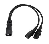 HangTon Cavo di alimentazione UPS PDU splitter a Y, cavo di prolunga IEC320 C14 maschio a doppio IEC 320 C13 femmina, per monitor di computer, stampante, 3 poli, 40 cm