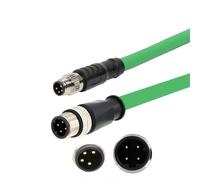 HangTon Cavo di rete da M12 a M8 per sensore attuatore Beckhoff Automazione industriale EtherCAT EtherNet Profinet Fieldbus, 4pin A-Code maschio a codifica D, schermato PUR, 3M