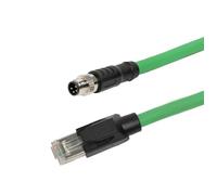 HangTon Cavo EtherCAT M8 a 4 pin RJ45 Cat5e per sensore attuatore Beckhoff EtherNet Profinet Controllo di automazione industriale, alta flessibilità PUR schermato, 15 m